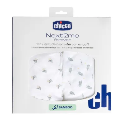 Chicco Prze�cierad�o Next2Me Forever G/D+P bambus foliage