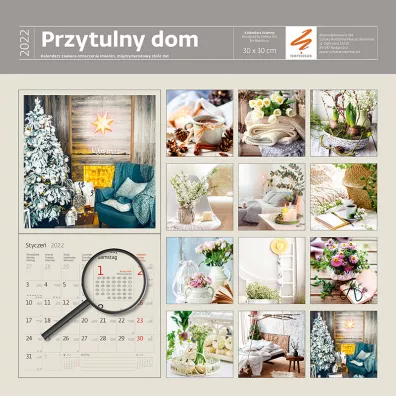 Sztuka Rodzinna Kalendarz 30 x 30 z naklejkami. Przytulny dom 2022