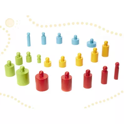 Odwa�niki cylindry drewniane gra uk�adanka montessori kolorowe