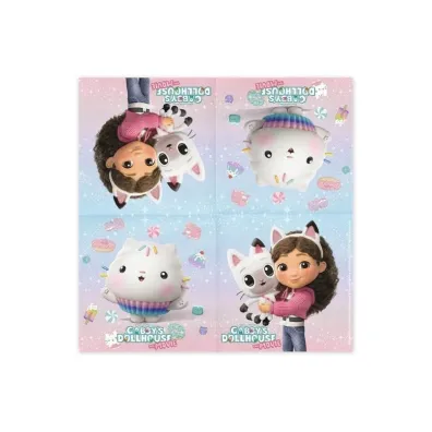 PartyDeco Serwetki Koci Domek Gabi 33x33cm