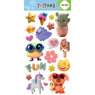 Tatua�e zmywalne SUMMER FUN 100x200mm Happy Color