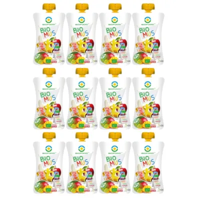 Bio Food Mus mango-bananowo-jab�kowy zestaw 12 x 90 g Bio