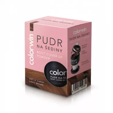 Colorwin Puder do retuszowania siwizny z lusterkiem i aplikatorem Light Brown 3.2 g