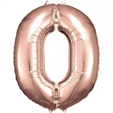 Amscan Balon foliowy cyfra 0 r�owe z�oto 70x86cm