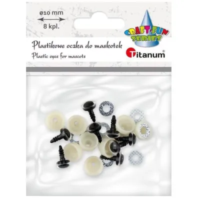 Titanum Oczy do maskotek plastikowe z mocowaniem 10mm 8 szt.