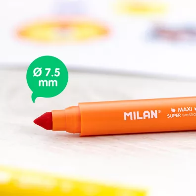 Milan Flamastry Maxi Super zmywalne 12 szt.