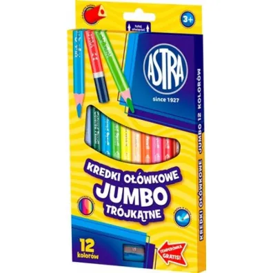Astra Kredki o��wkowe tr�jk�tne Jumbo 12 szt.