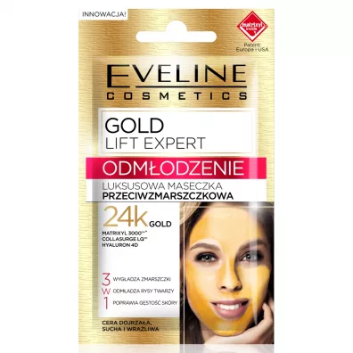 Eveline Cosmetics Gold Lift Expert luksusowa maseczka przeciwzmarszczkowa 3w1 7 ml