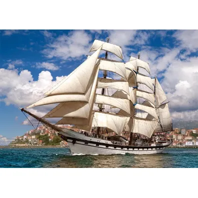 Puzzle 500 el. Wysoki statek odp�ywaj�cy z Harbour Castorland
