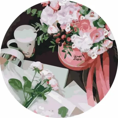 Twoje Hobby Malowanie po numerach okr�g�e - Dobry ranek 40cm