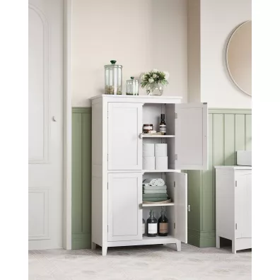 Songmics Szafka azienkowa z 4 drzwiami 110 cm biaa