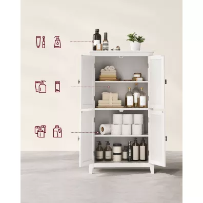 Songmics Szafka azienkowa z 4 drzwiami 110 cm biaa