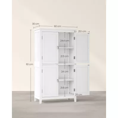 Songmics Szafka azienkowa z 4 drzwiami 110 cm biaa