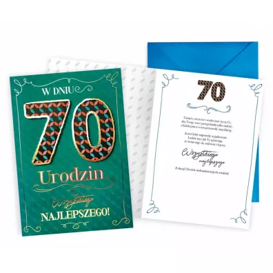 Kukartka Karnet Urodziny 70