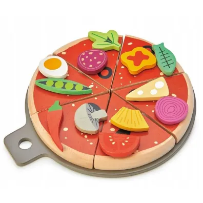 Pizza drewniana z dodatkami na rzepy Tender Leaf Toys