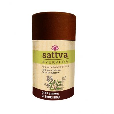 Sattva Natural Herbal Dye for Hair naturalna ziołowa farba do włosów Deep Brown 150 g