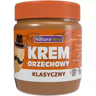 NaturaVena Krem orzechowy klasyczny 100 % bez dodatku soli i cukr�w 340 g