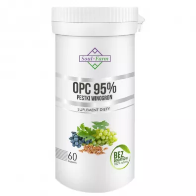 Soul Farm Pestki winogron ekstrakt 95% OPC (450 mg) Suplement diety 60 kaps.