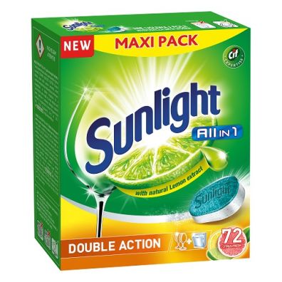 Sunlight All In 1 Double Action tabletki do mycia naczy w zmywarkach Citrus Fresh 72 szt.