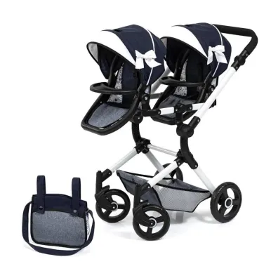 W�zek dla lalek bli�niaczych Twin Neo niebieski Bayer Design