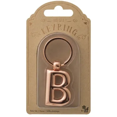 If Metalowy brelok do kluczy litera B Keyring