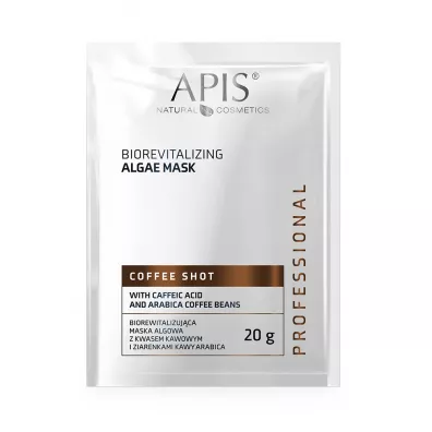 Apis Coffee Shot Biorewitalizujca maska algowa z kwasem kawowym i ziarenkami kawy Arabica 20 g