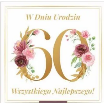 Art Nuvo Karnet kwadrat 60 urodziny damskie CK-04