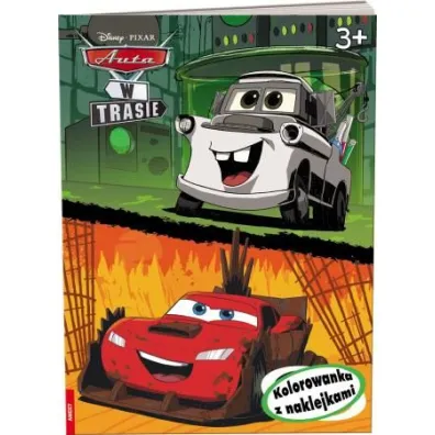 Auta w trasie. Kolorowanka z naklejkami. Disney Pixar