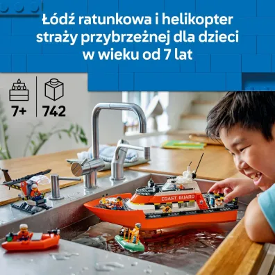 LEGO City ��d� ratunkowa i helikopter stra�y przybrze�nej 60504