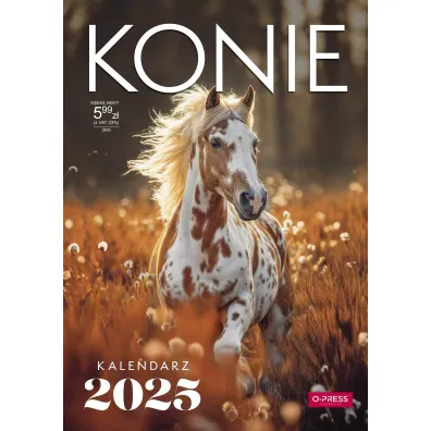 Kalendarz 2025 A4 cienny Konie