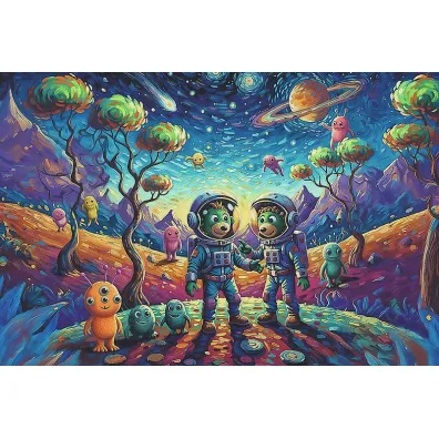 Puzzle Kosmiczne fantazje 100 el. Inspired By Art Rodzina Treflik�w 16562