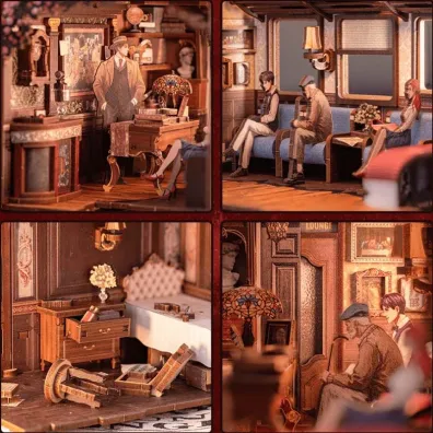 Puzzle Miniaturowy domek Book Nook Zagadka Orient Expressu Habarri