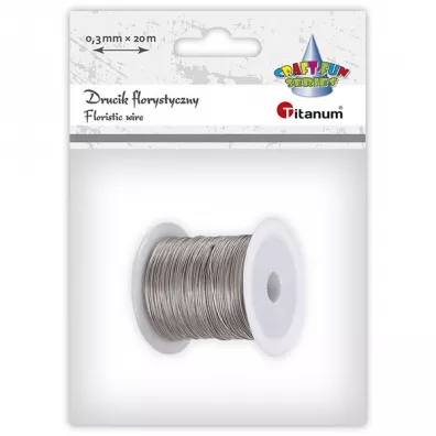 Drucik florystyczny 0,3 x 20 m srebrny TITANUM CRAFT-FUN SERIES