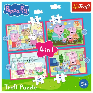 Puzzle 4w1 - Peppa uwielbia przygody (12+15+20+24 el.) Trefl