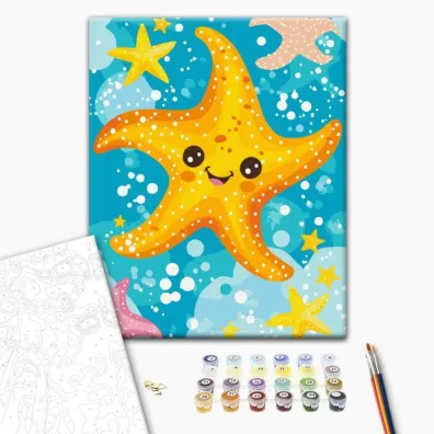 Brushme Malowanie po numerach - Kids Rozgwiazda 30x40cm