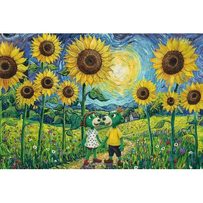 Puzzle Spacer w�r�d s�onecznik�w 100 el. Inspired By Art Rodzina Treflik�w 16560