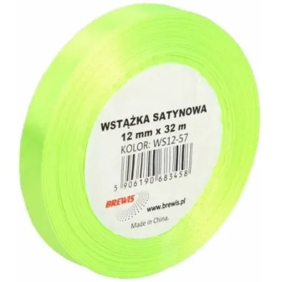 Brewis Wst��ka satynowa neonowa zielona 12mm x 32m