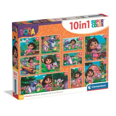 Puzzle 10w1 Super kolor Dora the Explorer 20593 Clementoni