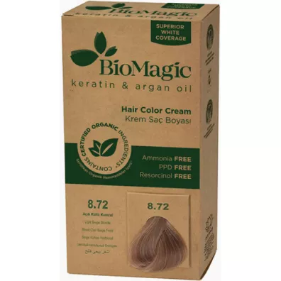 Biomagic Farba do w�os�w jasny be�owy blond 8.72 250 g