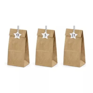 Kalendarz adwentowy Torebki kraft 24szt
