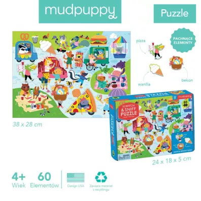 Puzzle sensoryczne z elementami zapachowymi Festiwal smakw 60 el. 4+ Mudpuppy