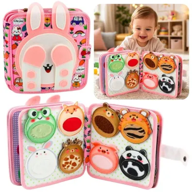 Ksi��eczka edukacyjna sensoryczna kr�liczek LeanToys