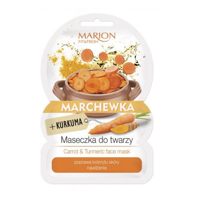 Marion Fit&Fresh Face Mask maseczka do twarzy poprawa kolorytu i nawilenie Marchewka & Kurkuma 9 g