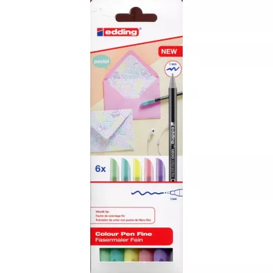 Edding Pisaki pastelowe etui 6 kolor�w