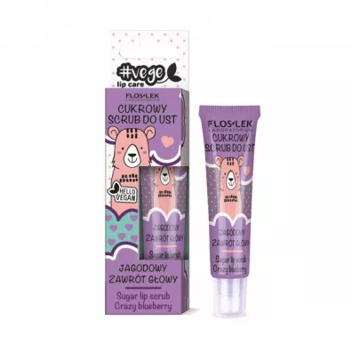 Floslek Vege Lip Care cukrowy scrub do ust jagodowy zawr�t g�owy 14 g