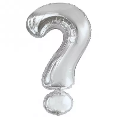 Amscan Balon foliowy znak ? Srebrny 53x86cm