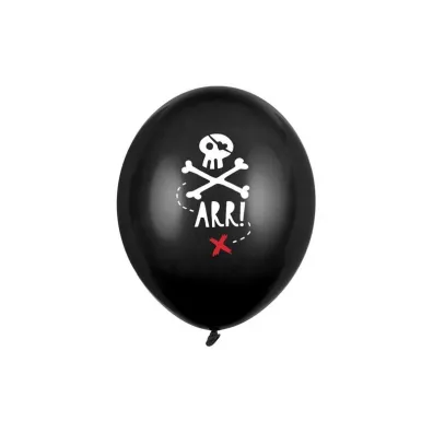 PartyDeco Balony Piraci Pastel Black 30cm