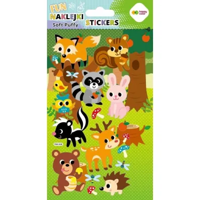 Happy Color Naklejki 3D SOFT PUFFY FUN - Forest Animals, 110X205 mm