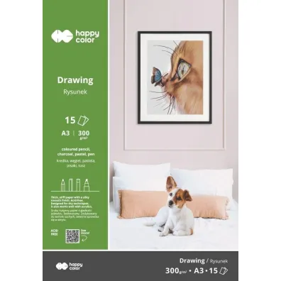 Happy Color Blok do rysunku  ART, 300g, A3/15 ark