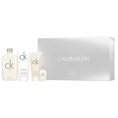 Calvin Klein CK One Woda toaletowa spray 200ml + Balsam do ciała 200ml + Żel pod prysznic 100ml + Woda toaletowa 15ml
